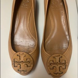 Tory Burch Peep Toe Wedge.  7.5 not a wide fit